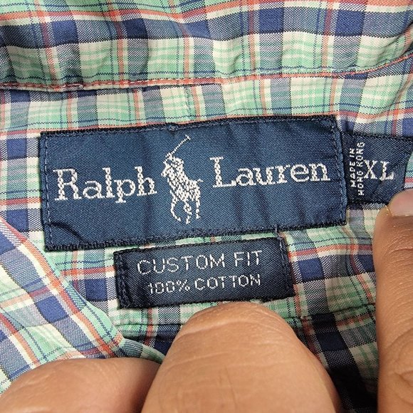 Ralph Lauren Mens XL Multicolor Plaid Button Shirt Casual Formal Short Sleeve - Picture 6 of 10